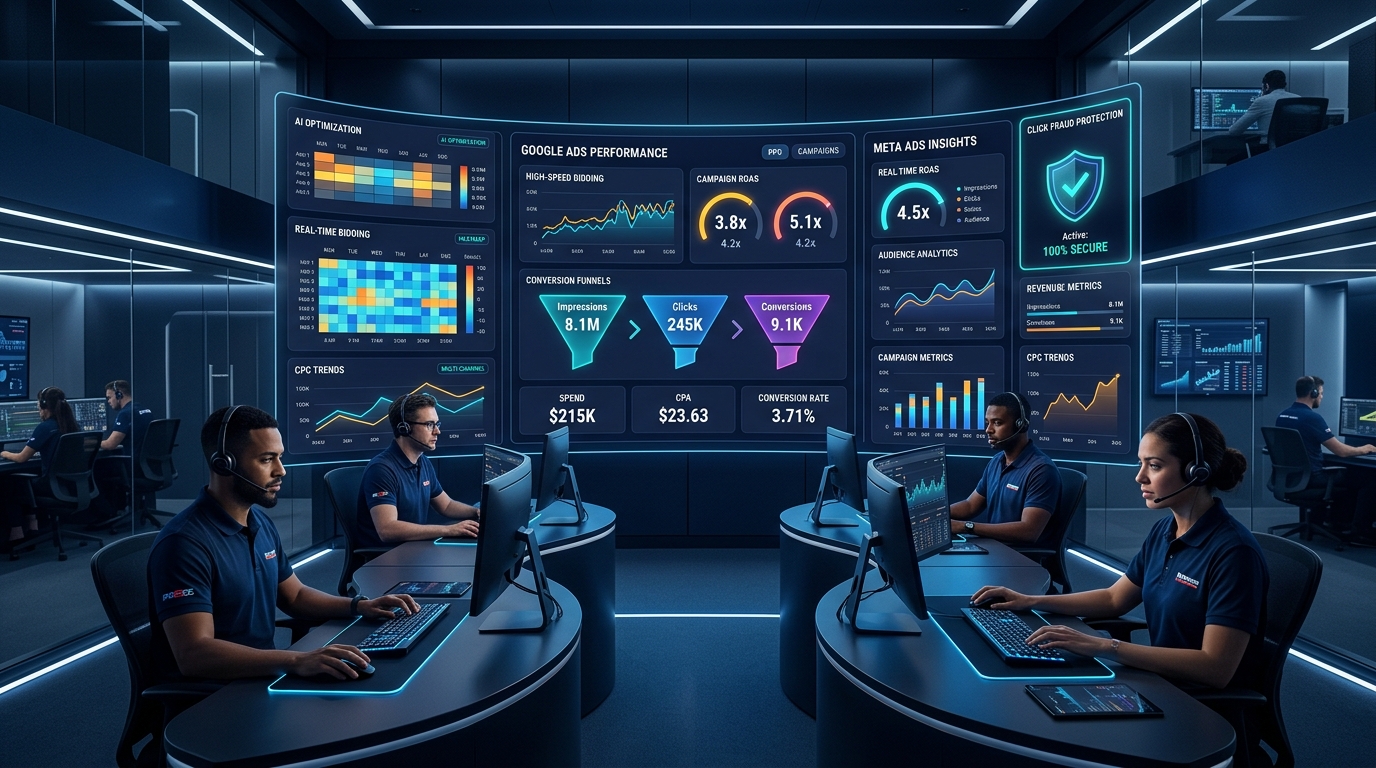 Enterprise PPC Performance Command Center, Real-Time ROAS Telemetry and High-Speed Bidding Dashboards